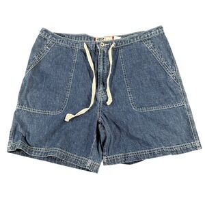 Vintage‎ Old Navy Denim Shorts Blue Jeans 90s Y2K Drawstring Cotton 14 Utility